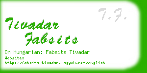 tivadar fabsits business card